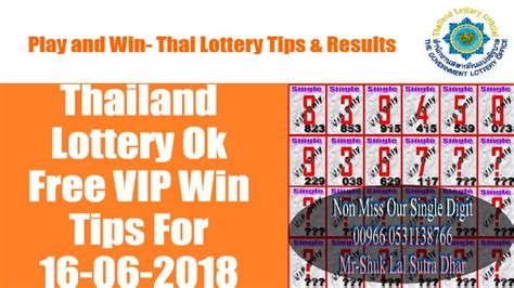 Thai Lottery Ok Free Tips For .